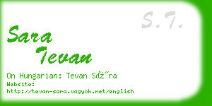 sara tevan business card